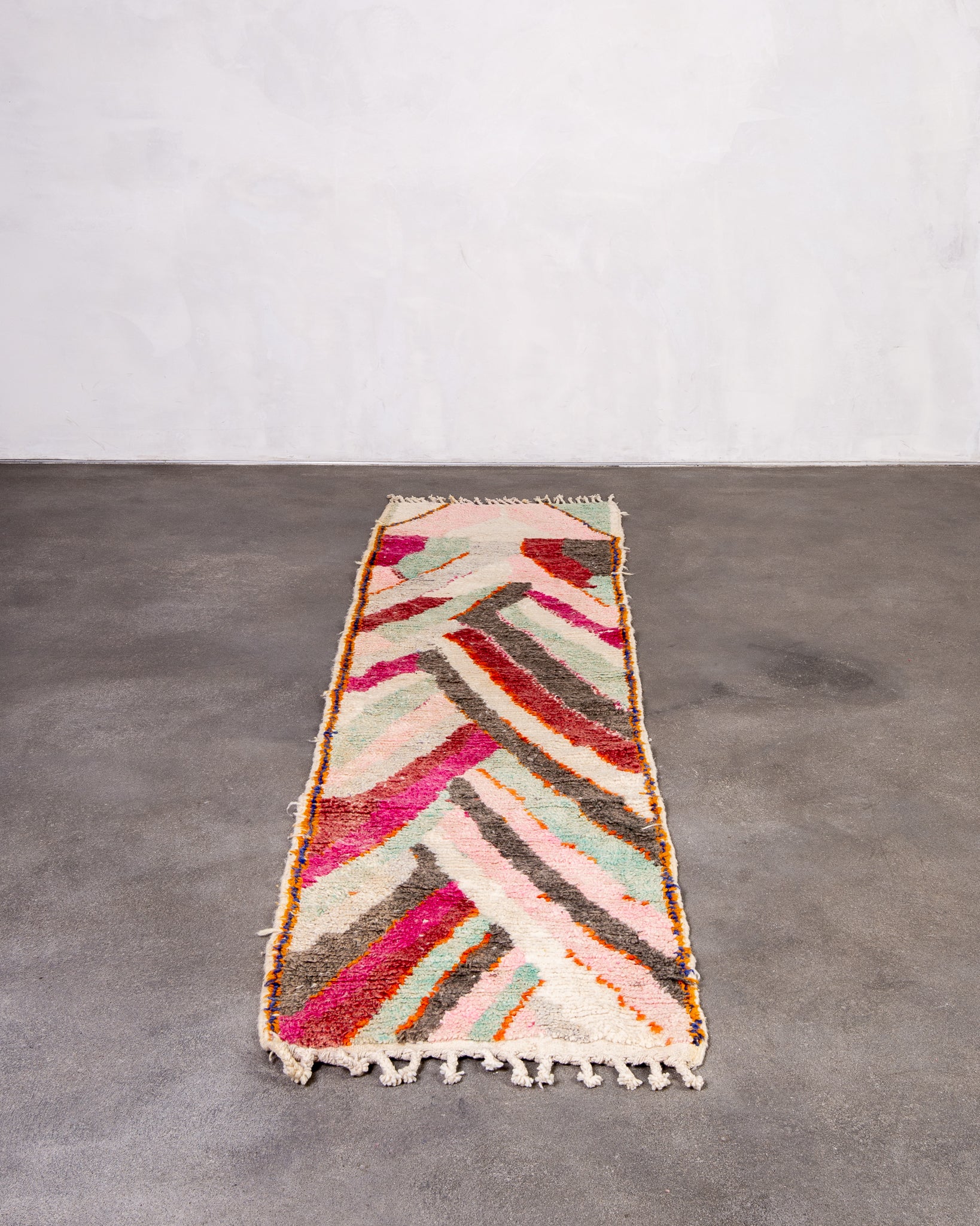 Modern designer handcrafted Berber rug from morocco Boujad with beautiful colors and patterns